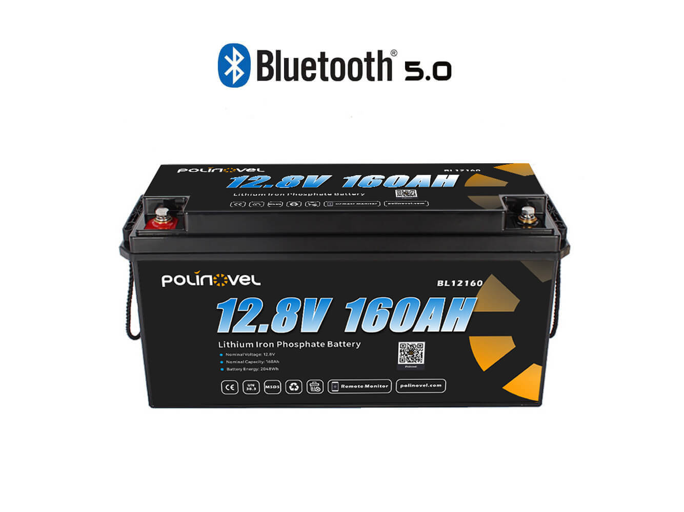 Polinovel 12V 160AH Bluetooth lithium battery