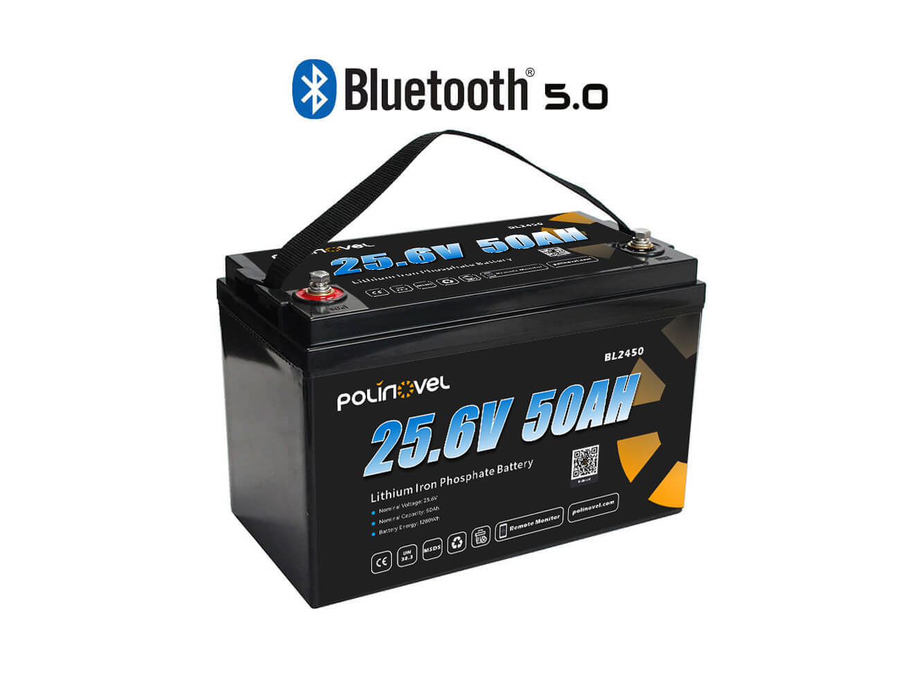 Polinovel 24V 50AH Bluetooth lithium battery