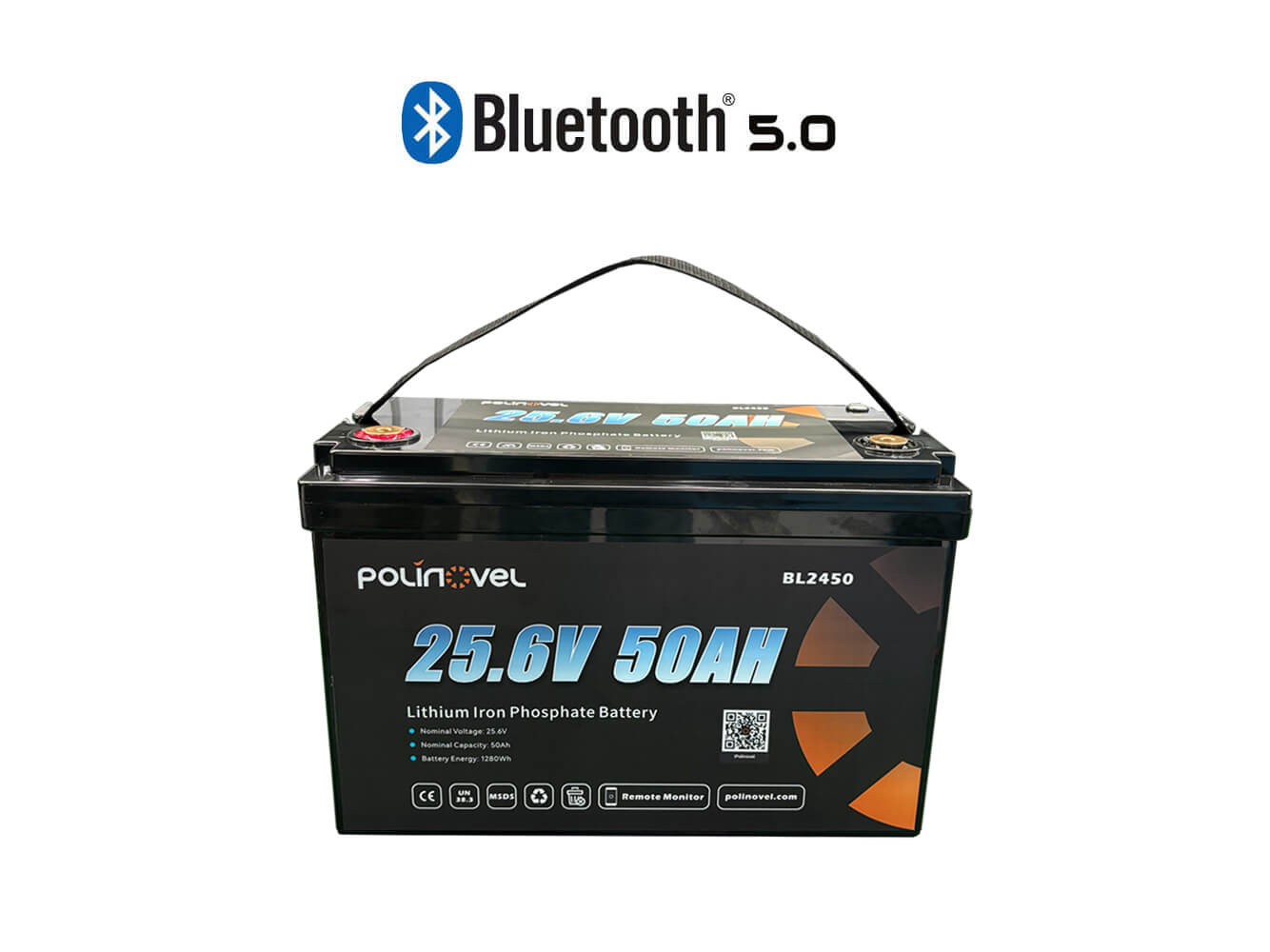 Polinovel 24V 50AH Bluetooth lithium battery
