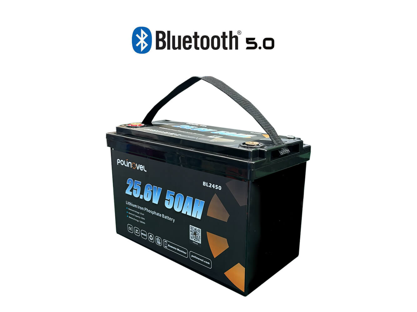 Polinovel 24V 50AH Bluetooth lithium battery
