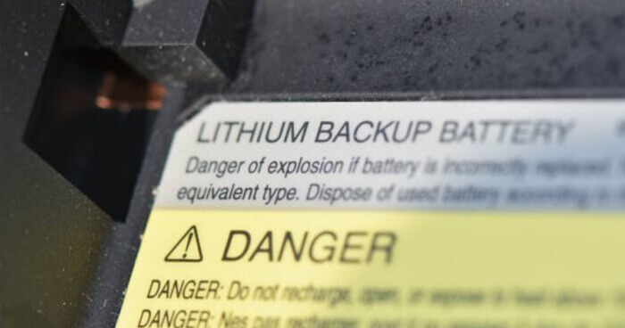 lithium battery warning message