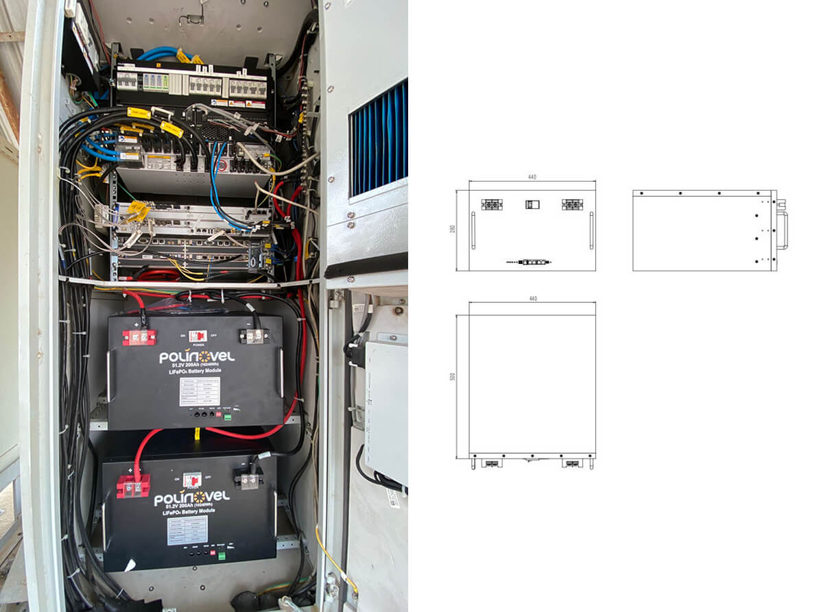 polinovel solar battery install in telecom base station