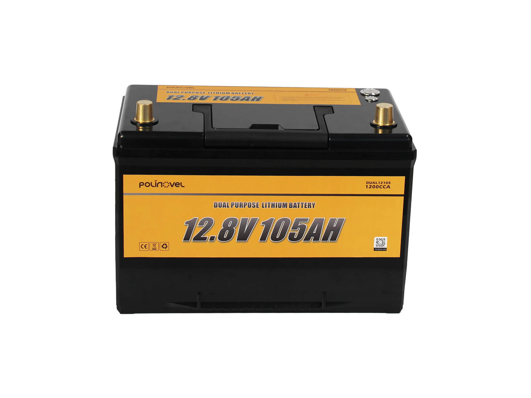 Polinovel 12V 105Ah Dual Purpose Lithium Battery