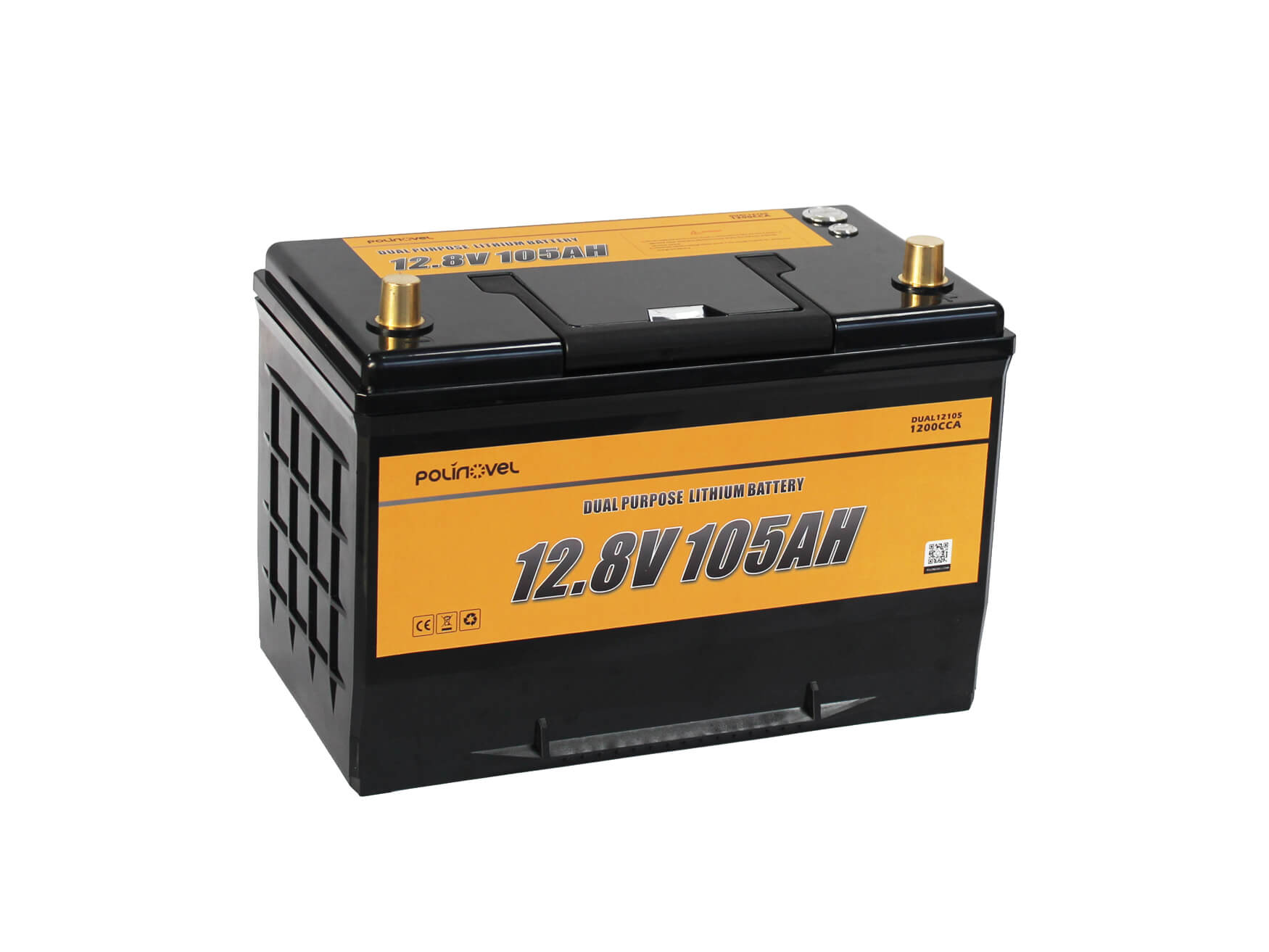 Polinovel 12V 105Ah Dual Purpose Lithium Battery