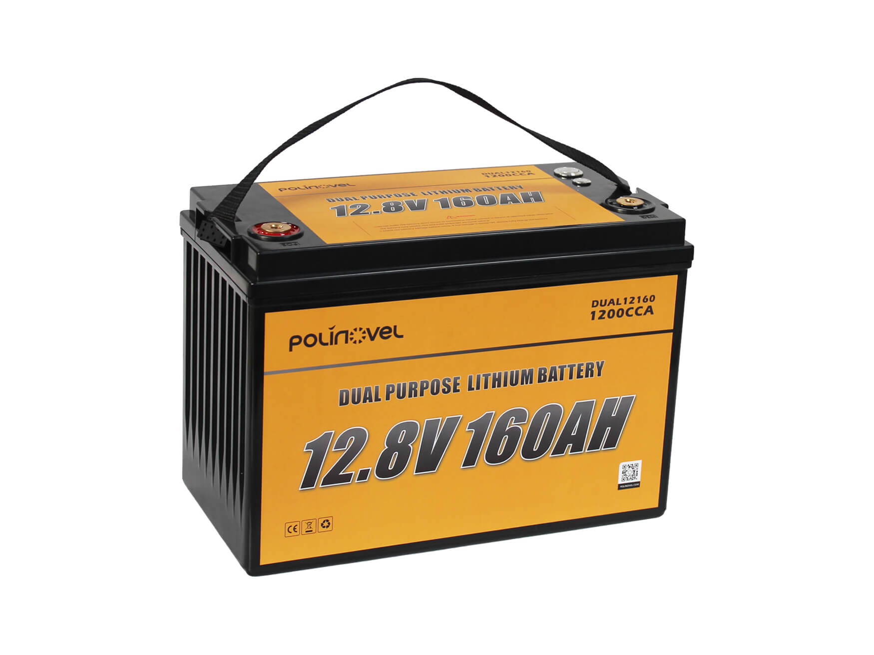 Polinovel 12V 160Ah Dual Purpose Lithium Battery