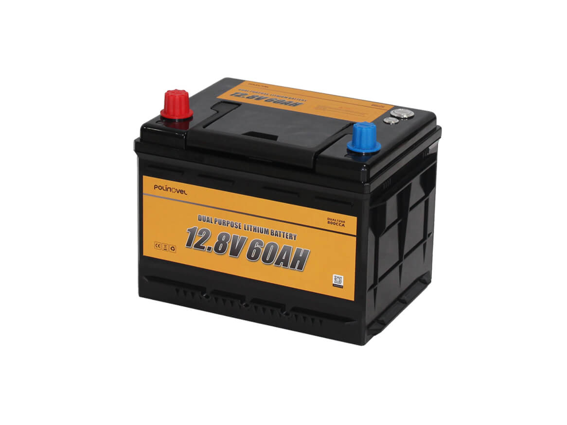 Polinovel 12V 60Ah Dual Purpose Lithium Battery