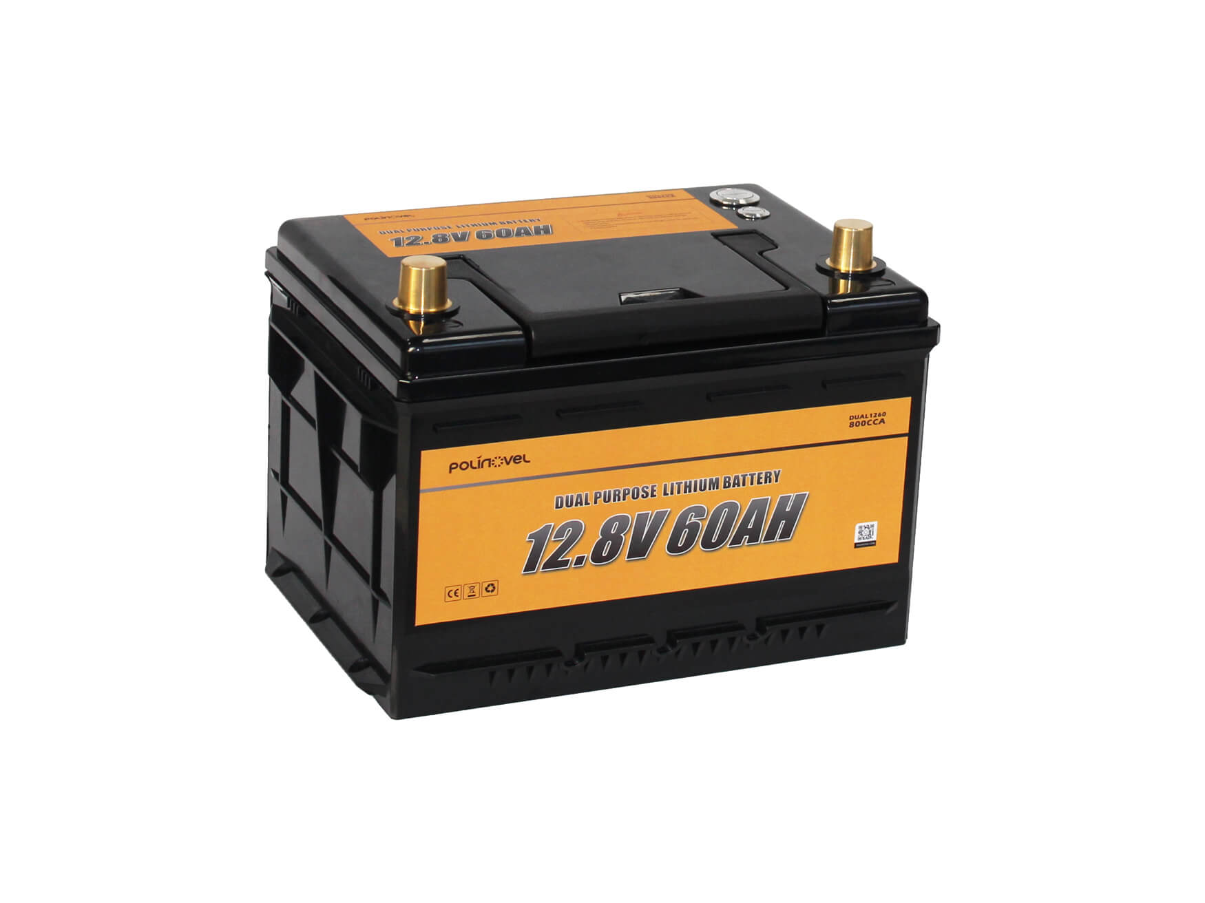 Polinovel 12V 60Ah Dual Purpose Lithium Battery
