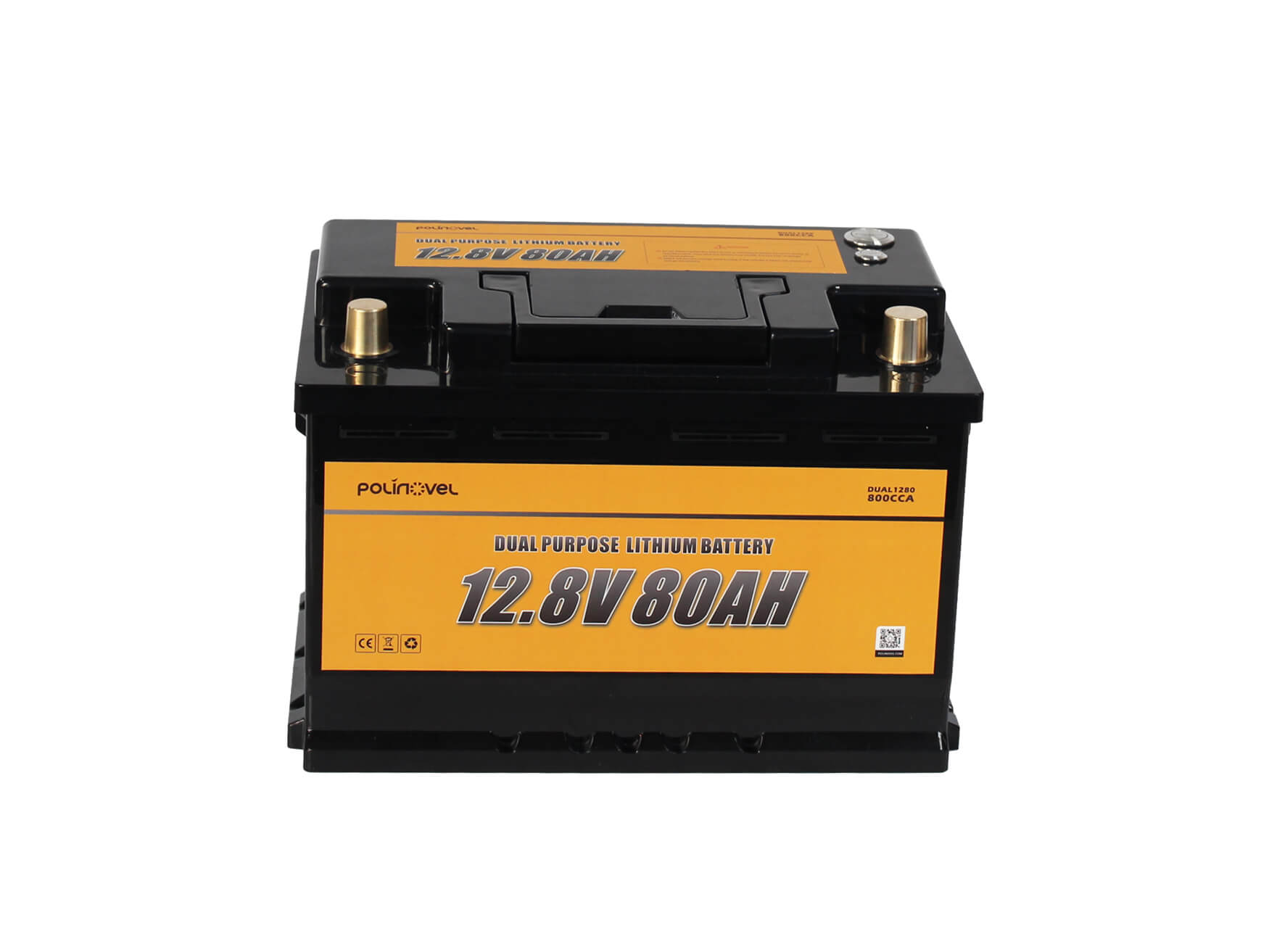 Polinovel 12V 80Ah Dual Purpose Lithium Battery