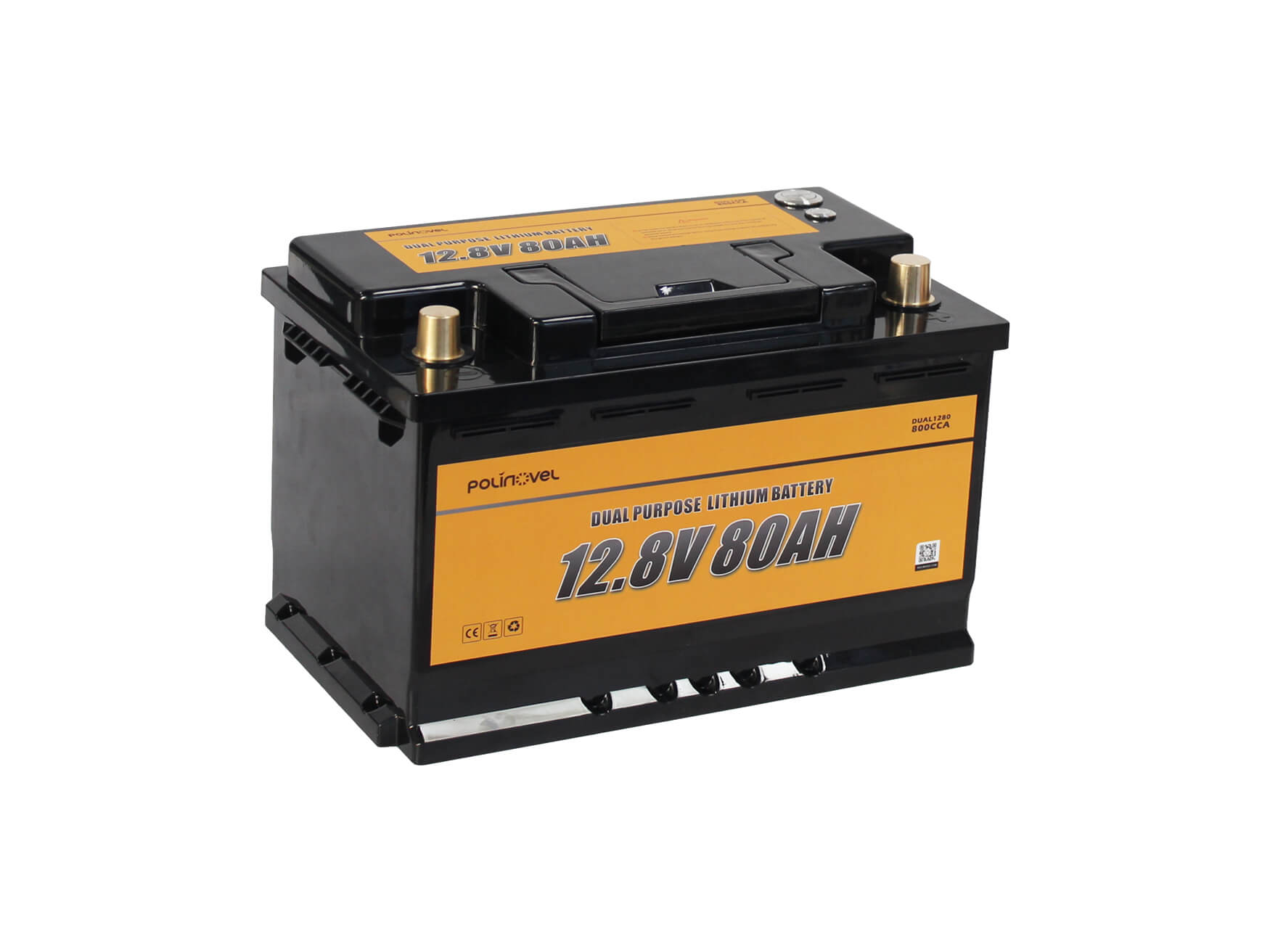 Polinovel 12V 80Ah Dual Purpose Lithium Battery