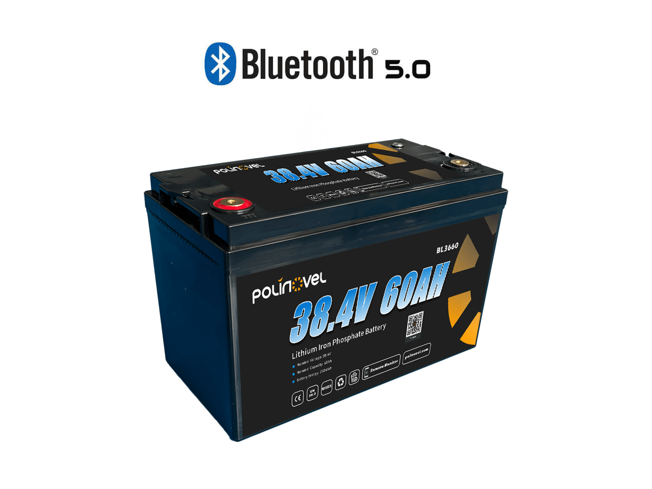 Polinovel 36V 60Ah LiFePO4 Bluetooth Battery