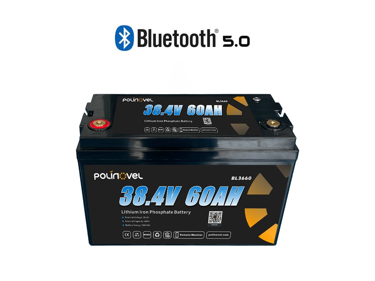 Polinovel 36V 60Ah LiFePO4 Bluetooth Battery