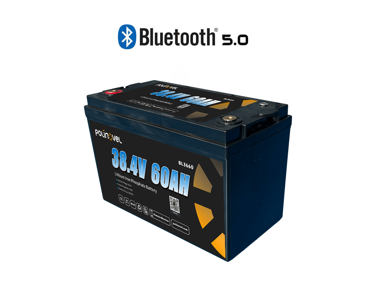 Polinovel 36V 60Ah LiFePO4 Bluetooth Battery